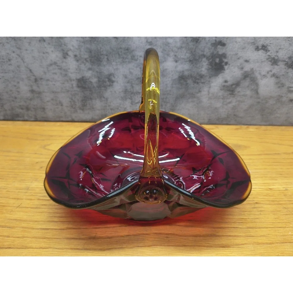 Vintage Indiana Tiara Amberina‎ Constellation Glass Basket